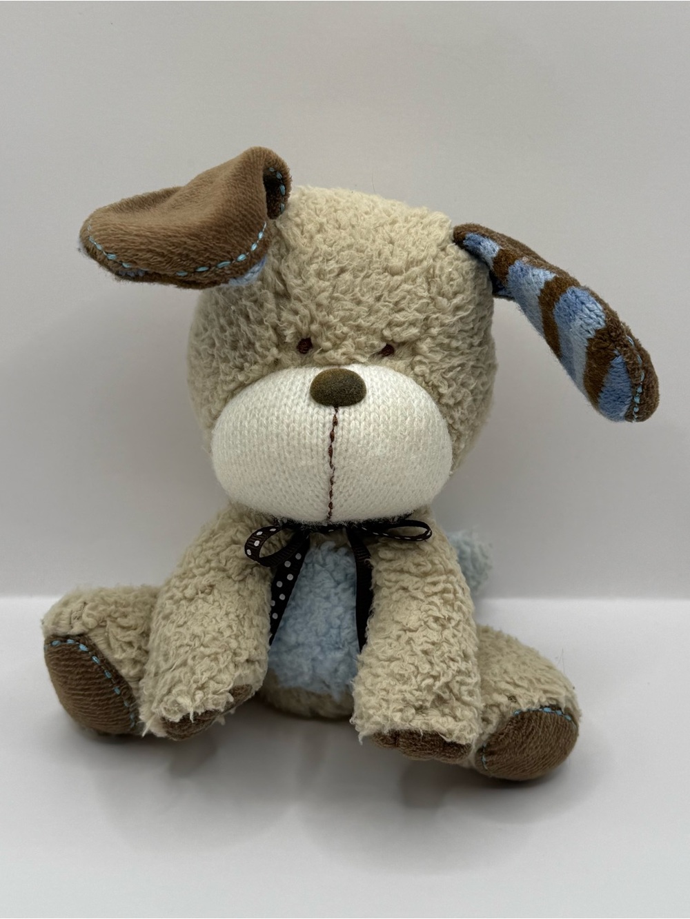 Carters Plush Sherpa Dog Rattle Stuffed Animal Lovey Soother Toy